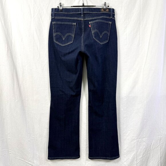 Levis 529 Jeans Womens 14 Curvy Boot Cut Mid Rise Dark Wash 33x33 Stretch Denim - Picture 4 of 13